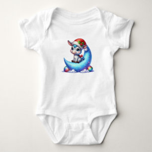 Aufgeregter WeihnachtsDonkey Baby Strampler