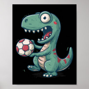 Aufgeregtes Dinosaurier-Fußball für Juric und Foss Poster