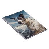 Aufgeregtes Hunde-Splashing-Waves-Notebook Notizblock (Rechte Seite)