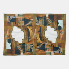 Aufgereihte Instrument-Patchwork-Blick-Collage Küchentuch