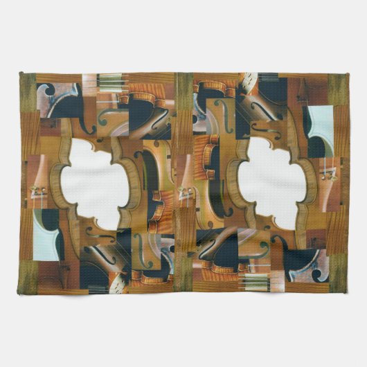 Aufgereihte Instrument-Patchwork-Blick-Collage Küchentuch (Horizontal)