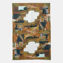 Aufgereihte Instrument-Patchwork-Blick-Collage Küchentuch