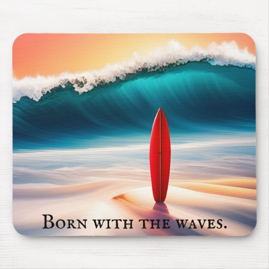 Aufgerissenes Surfbrett mit Angebot Mousepad (Vorne)