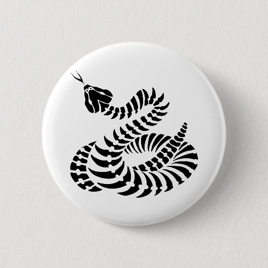 Aufgerollte Klapperschlangen-Knochen Button (Vorderseite)