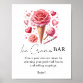 Aufgerückte rosafarbene Bar des modernen Brautpart Poster (Vorne)