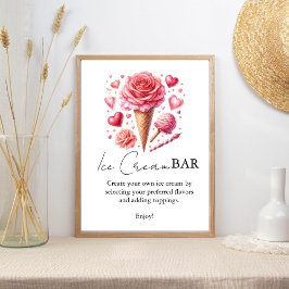 Aufgerückte rosafarbene Bar des modernen Brautpart Poster