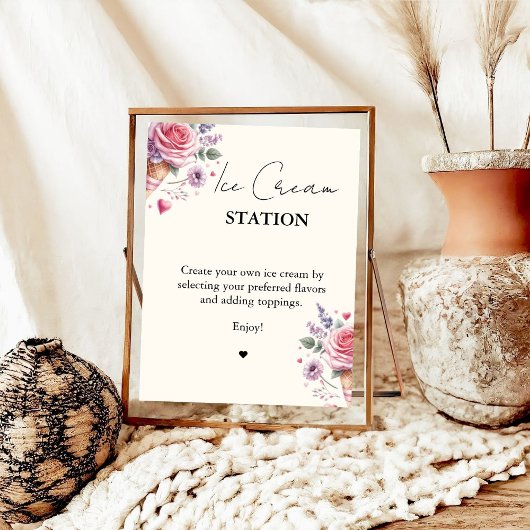 Aufgerückte rosafarbene Bar des modernen Brautpart Poster