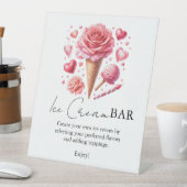 Aufgerückte rosafarbene Bar des modernen Brautpart Sockelschild (In Situ)