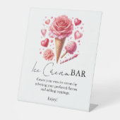 Aufgerückte rosafarbene Bar des modernen Brautpart Sockelschild (Vorderseite)