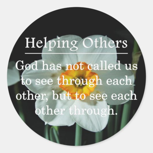 Aufgerufen, um anderen zu helfen runder aufkleber (Vorderseite)