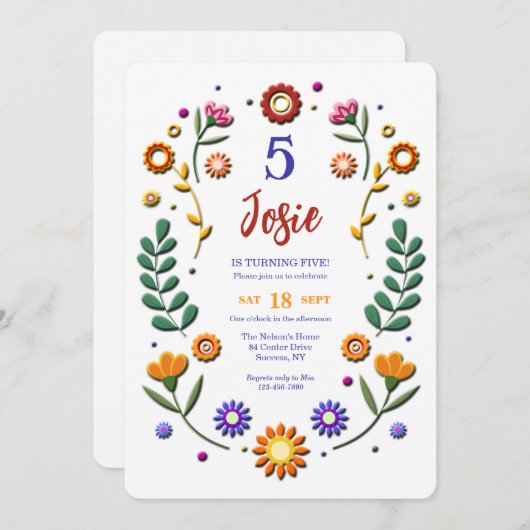 Aufgerüttelte Blume Einladung (Vorne/Hinten)