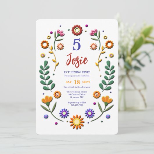 Aufgerüttelte Blume Einladung (Stehend Vorderseite)