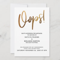 Aufgeschobene Hochzeit Gold Humor Hoppla!-Karte