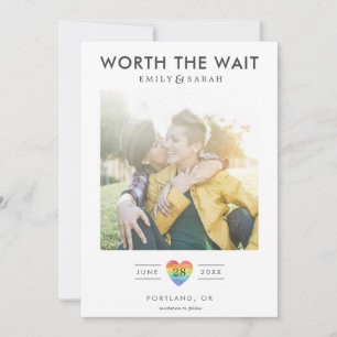 Aufgeschobene Hochzeit LGBTQ Save-the-Date-Karte m Save The Date