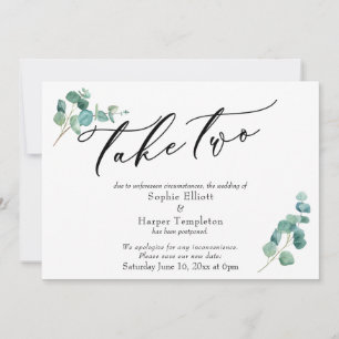 Aufgeschobene Hochzeitsankündigung Take Two Eucaly Einladung