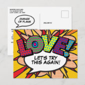 Aufgeschobene Liebe – Änderung des Datums Comic-Bo Postkarte (Vorne/Hinten)