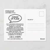 Aufgeschobene Liebe – Änderung des Datums Comic-Bo Postkarte (Rückseite)