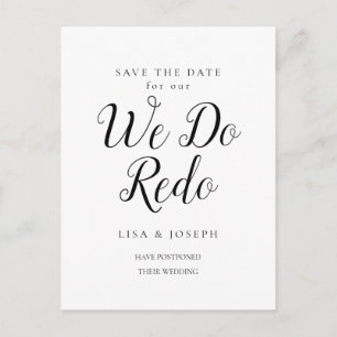 Aufgeschobene Save-the-Date Wir machen es nochmal  Postkarte