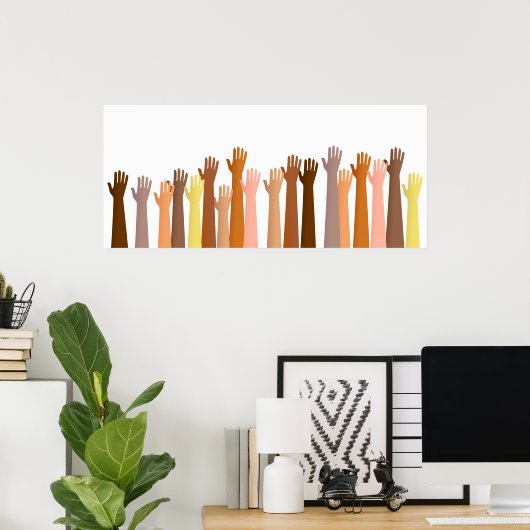 Aufgesetzte Hände Poster (Heimbüro)