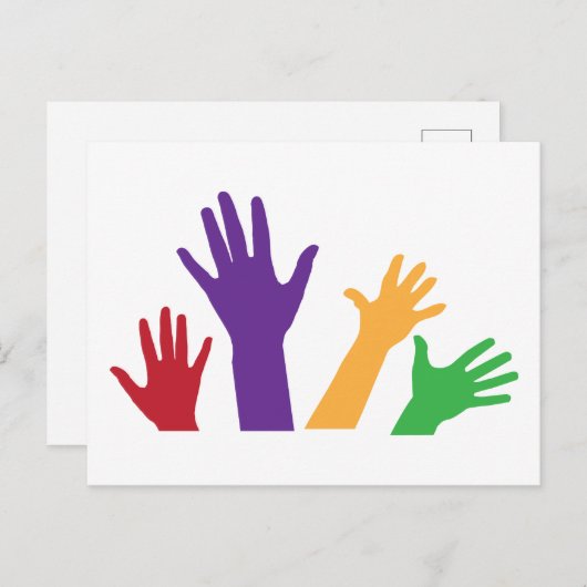 Aufgesetzte Hände Postkarte (Vorne/Hinten)