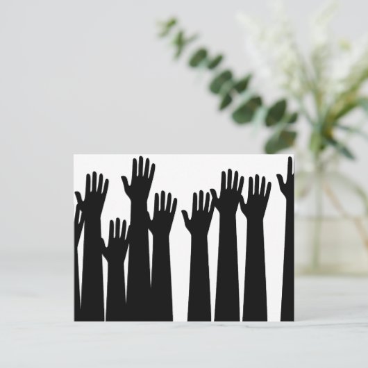 Aufgesetzte Hände Postkarte (Stehend Vorderseite)