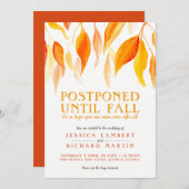 Aufgestellt bis Herbst Orange Blätter Hochzeit Einladung (Vorne/Hinten)