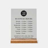 AUFGESTELLT | Logos und Geschäftszeiten | Akryling Acrylschild (Vorderseite)