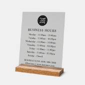 AUFGESTELLT | Logos und Geschäftszeiten | Akryling Acrylschild (Winkel)