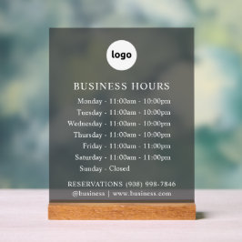 AUFGESTELLT | Logos und Geschäftszeiten | Akryling Acrylschild