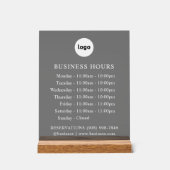 AUFGESTELLT | Logos und Geschäftszeiten | Akryling Acrylschild (Vorderseite)