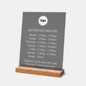 AUFGESTELLT | Logos und Geschäftszeiten | Akryling Acrylschild (Winkel)