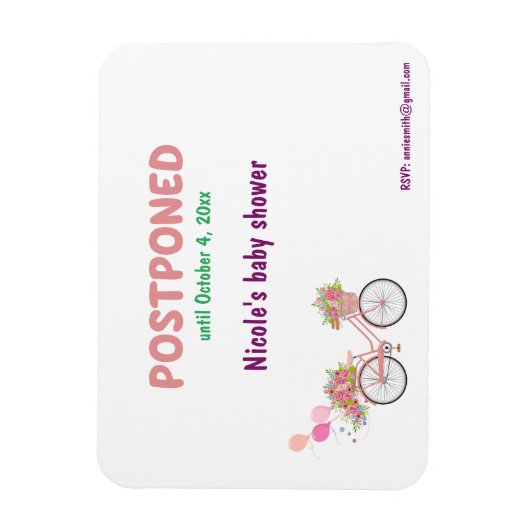 Aufgestellte Babydusche mit neuem Datum und neuem Magnet (Vertikal)