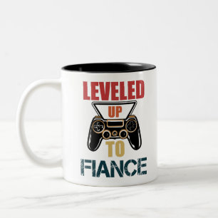 Aufgestiegen zum Verlobten Vintage-Gaming-Verlobte Zweifarbige Tasse