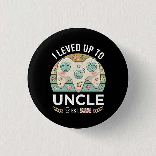 Aufgestiegen zur Onkel-Schwangerschaftsankündigung Button (Vorderseite)