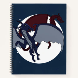 Aufgestiegene mythische Fantasy-Drache-Mond-Notizb Notizblock