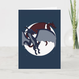 Aufgestiegener mythischer Fantasy-Drache Mond leer Karte