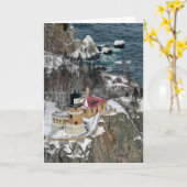 Aufgeteilte Felsen-Leuchtturm-Gruß-Karte Karte (Gelbe Blume)