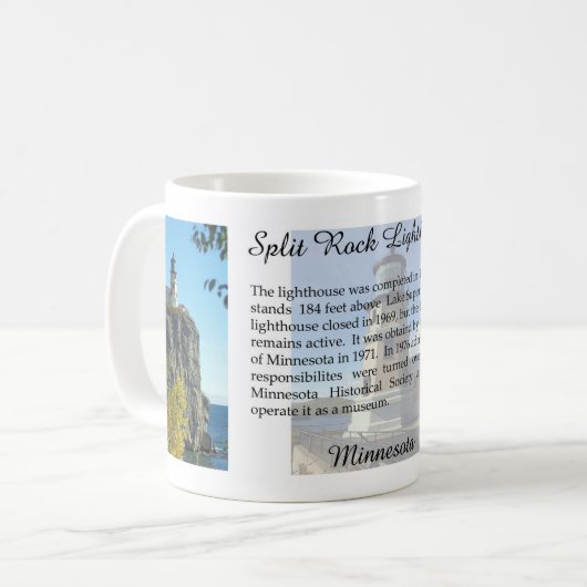 Aufgeteilte Felsen-Leuchtturm-Tasse Kaffeetasse (Vorderseite Links)