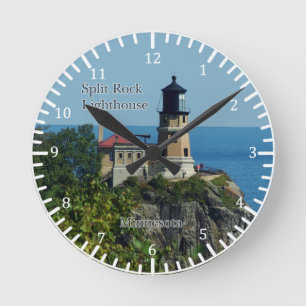 Aufgeteilte Felsen-Leuchtturmuhr Runde Wanduhr