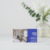 Aufgeteilte Inszenierung mit Foto - Blau Visitenkarte (Stehend Vorderseite)