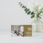 Aufgeteilte Inszenierung mit Foto - Brown Visitenkarte (Stehend Vorderseite)