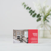 Aufgeteilte Inszenierung mit Foto - Rot Visitenkarte (Stehend Vorderseite)