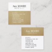 Aufgeteilte stilvolle Abdeckung des Goldweiß Quadratische Visitenkarte (Vorne/Hinten)