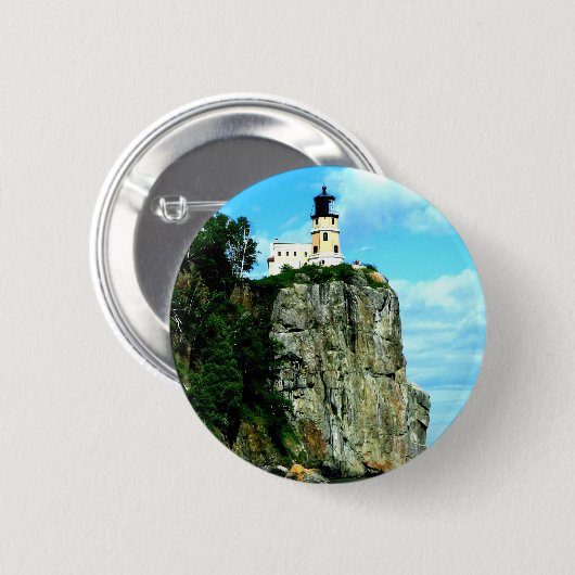 Aufgeteilter Felsen-Leuchtturm Button (Vorne & Hinten)