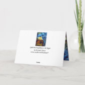 Aufgeteilter Felsen-Leuchtturm nachts Karte (Rückseite)