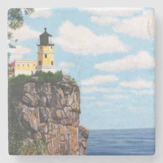 Aufgeteilter Felsen-Leuchtturm Steinuntersetzer (Vorderseite)