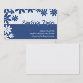 Aufgeteiltes Blumenmuster - dunkelblau Visitenkarte (Vorne/Hinten)