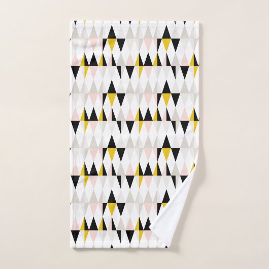 Aufgeteiltes geometrisches Dreieck-Muster Badhandtuch Set (Handtuch)