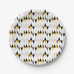 Aufgeteiltes geometrisches Dreieck-Muster Pappteller