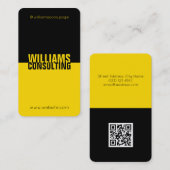 Aufgeteiltes schwarzes Gelb des modernen Visitenkarte (Vorne/Hinten)